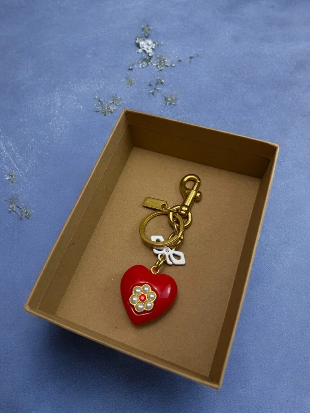 🌸Coach Red Heart Keychain